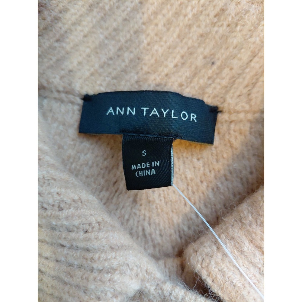 New Ann Taylor Geo Stitched Cardigan Button Up Sweater Blazer Neutral Jacket S - Picture 3 of 9